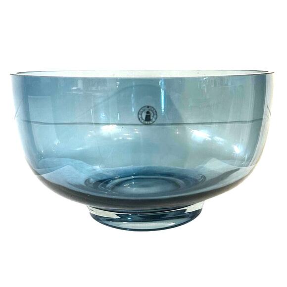 Stunning IKEA Stockholm Collection Large Blue Clear Glass Salad/Serving Bowl - Picture 4 of 7